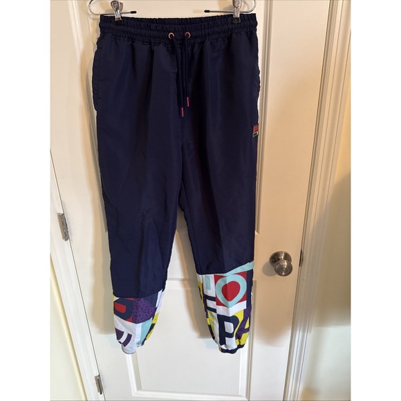 Parish Nation Track Suit Sz Large Pant Med Jacket Blue W Geometric Print Retro - Picture 7 of 16